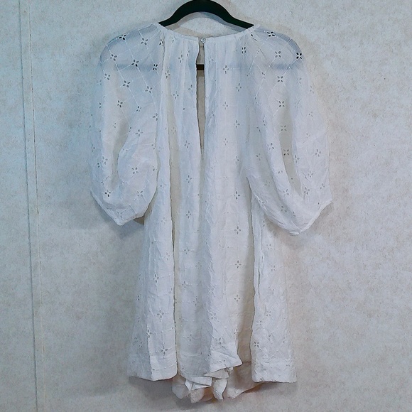 NWT Free People Bop Around Mini Romper,Clean Ivory/White Eyelet,Lining,SzSmall - Picture 5 of 11